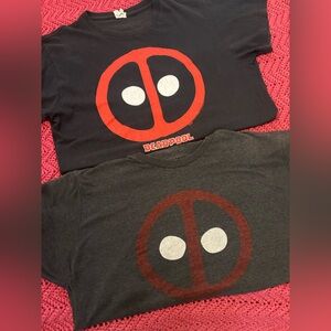 Delta and Marvel Men's Deadpool Graphic Tees in Black and Charcoal